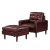 Modern Red Air Leather and PVC Sofa and Ottoman Set for Living Room Hotel