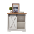 Modern Farmhouse Sliding Slat Door Storage Cabinet, White Side Cabinet