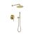 Shower System, Wall Mounted Shower Faucet Set for Bathroom with High Pressure 10″ Stainless Steel Rain Shower head Handheld Shower Set, 2 Way Pressure Balance Shower Valve Kit, Brushed Gold