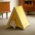 Small Pet Tent House – Cozy Hideaway and Play Haven for Indoor Cats with Breath abe Yellow Fabric and Durable Pine Wood