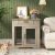 Modern Weathered Grey Furniture-Style Dog Crate End Table with Drawer, Double Doors, and Indoor Kennel House