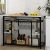 Kitchen Rack with Large Worktop, Console Table for Living Room, Marble White