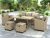 6 Piece Outdoor Rattan Wicker Set Patio Garden Backyard Sofa, Chair, Stools and Table