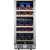 30 Bottle 15 Inch Dual Zone Freestanding Wine Refrigerator with Digital Temperature Memory Function, Low Noise Design, Tempered Glass Door and Interior LED Lighting