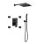 Upgrade Your Bathroom with a Luxurious 10-Inch Matte Black Shower System with Body Jets, Rainfall Shower, Handheld Shower, and 3 Functions Pressure Balance Valve.