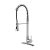 Modern Brushed Nickel Single-Handle Kitchen Faucet with High Arc Spring