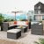 8-Piece Patio Wicker Corner Sofa with Cushions, Ottoman and Coffee Table Patio Furniture Sets,