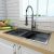 Matte Black Single Handle Kitchen Faucet with Pull-Down Sprayer