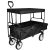 YSSOA Heavy Duty Folding Portable Hand Cart with Removable Canopy, 8” Wheels, Adjustable Handles and Double Fabric for Shopping, Picnic, Beach, Camping