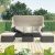 Wicker Furniture Sectional Seating with Washable Cushions Outdoor Patio Rectangle Daybed with Retractable Canopy , Backyard, Porch