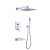 Wall Mounted Square Rainfall Pressure Balanced Complteted Shower System with Rough-in Valve, 3 Function, 10 inches Chrome – 3W02