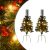 Artificial Pathway Christmas Trees with LEDs 2 pcs 29.9″ PVC