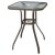 Durable Metal Coffee Table with Tempered Glass Top & Umbrella Hole for Outdoor Living