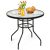 Patio Garden Round 32 Inch Tempered Glass Top Table with Umbrella Hole