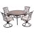 5 Piece Patio Dining Set Outdoor Furniture with Swivel Rocker Chairs and Mosaic Tile Table