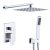 Shower System Shower Faucet Combo Set Wall Mounted with 12″ Rainfall Shower Head and handheld shower faucet, Chrome Finish with Brass Valve Rough-In