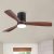 52 inch Semi Flush Ceiling Fan with Integrated LED Light in Solid Wood Blade